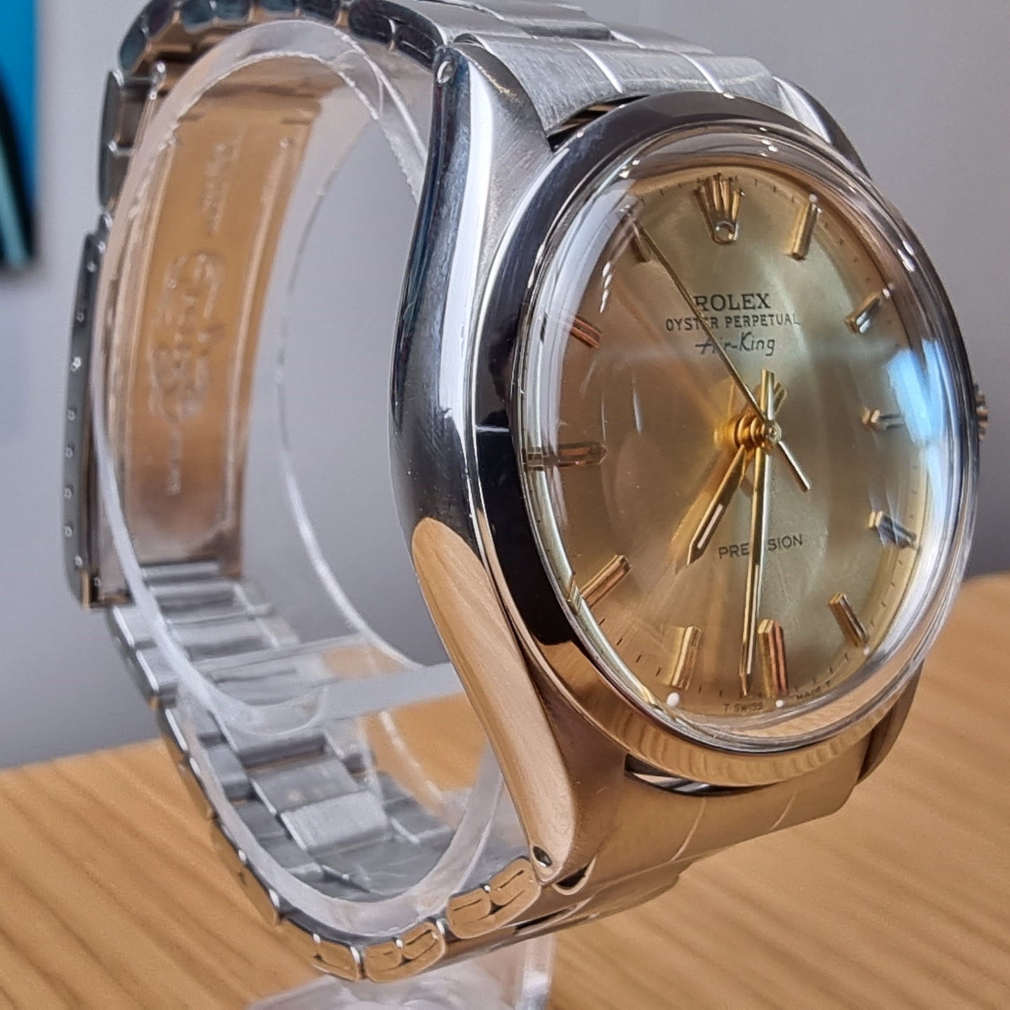 Rolex Air-King. Gold/champagne sunburst dial. Great condition.