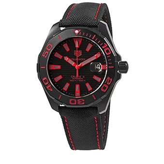 Tag Heuer Aquaracer Caliber 5 Black Dial Black Nylon Strap Watch For Men Way208a Fc6381