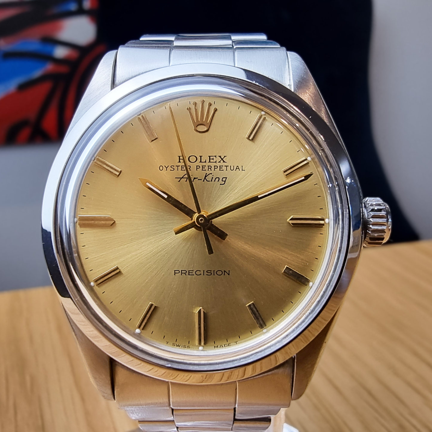Rolex Air-King. Gold/champagne sunburst dial. Great condition.