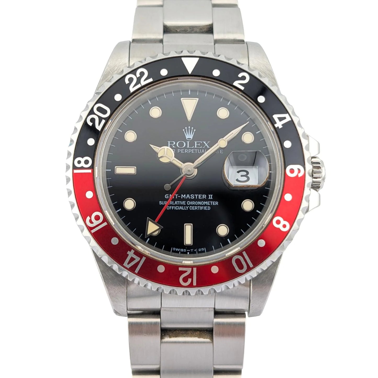 1996 (T Serial) Rolex GMT-Master II "Coke" 40MM Black Dial Oyster Bracelet (16710)