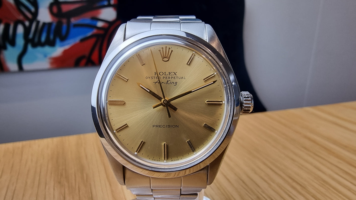 Rolex Air-King. Gold/champagne sunburst dial. Great condition.