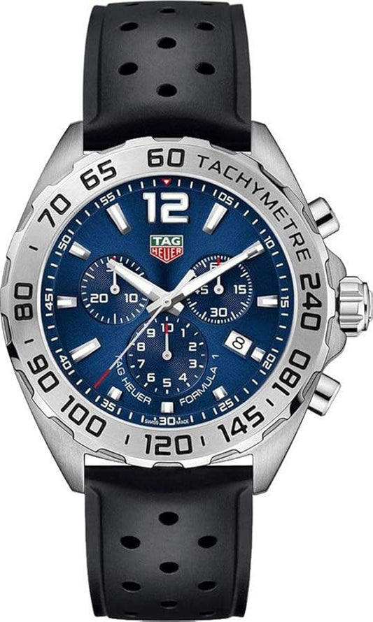 Tag Heuer Formula 1 Chronograph Blue Dial Black Rubber Strap Watch For Men Caz101k Ft8024