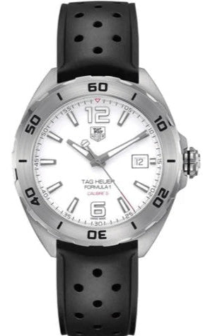 Tag Heuer Formula 1 Quartz White Dial Black Rubber Strap Watch For Men Waz2114 Ft8023