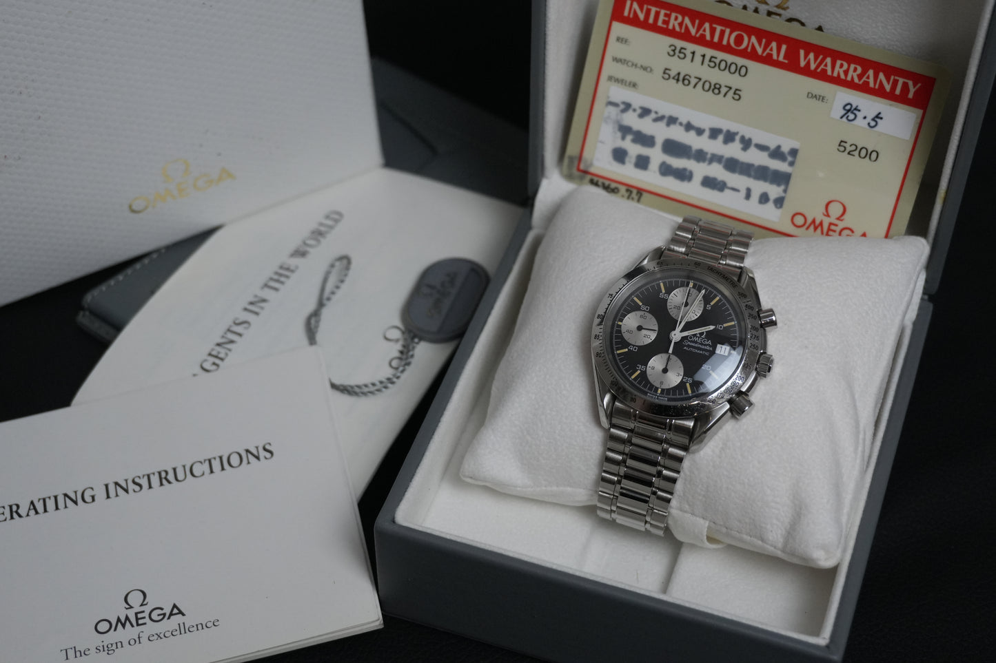 Omega Speedmaster 39MM Black Dial Full Set (Reference: 3511.50.00)