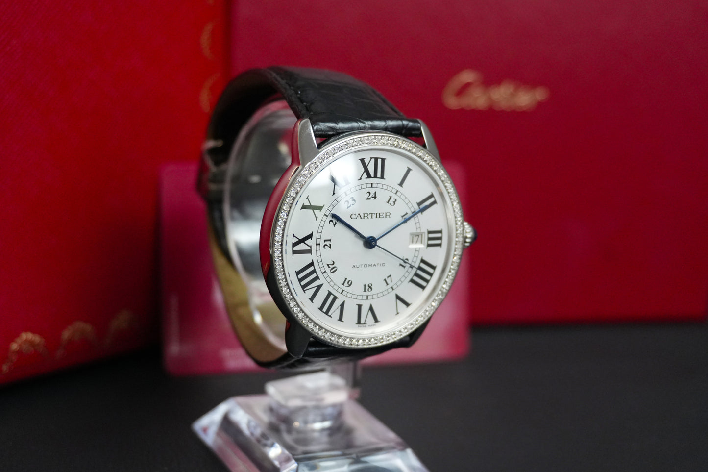 Cartier Ronde De Cartier Solo 42MM Silver Dial Leather Strap