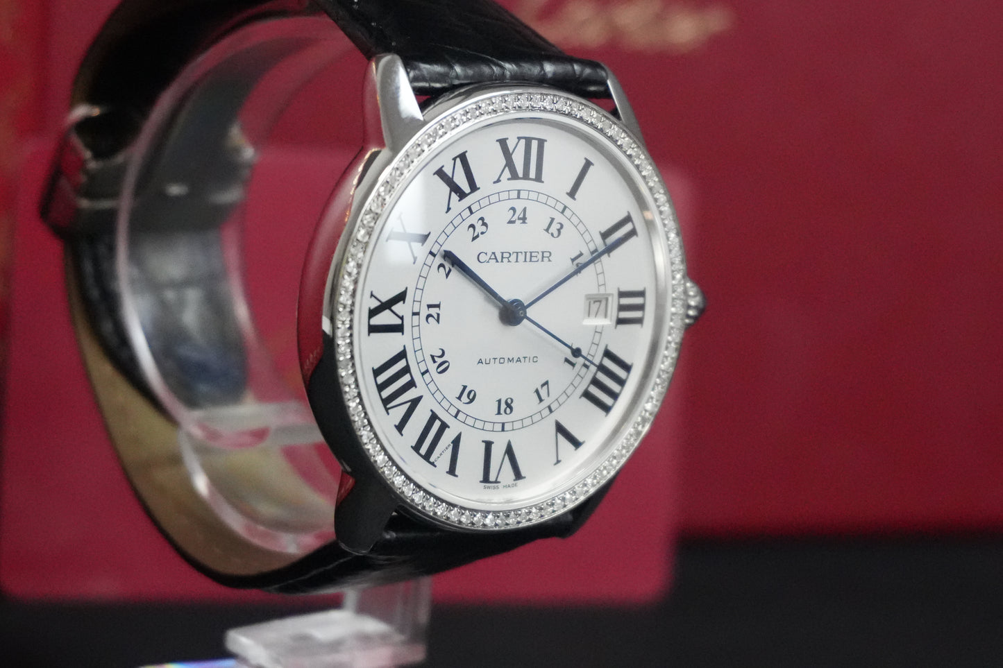 Cartier Ronde De Cartier Solo 42MM Silver Dial Leather Strap