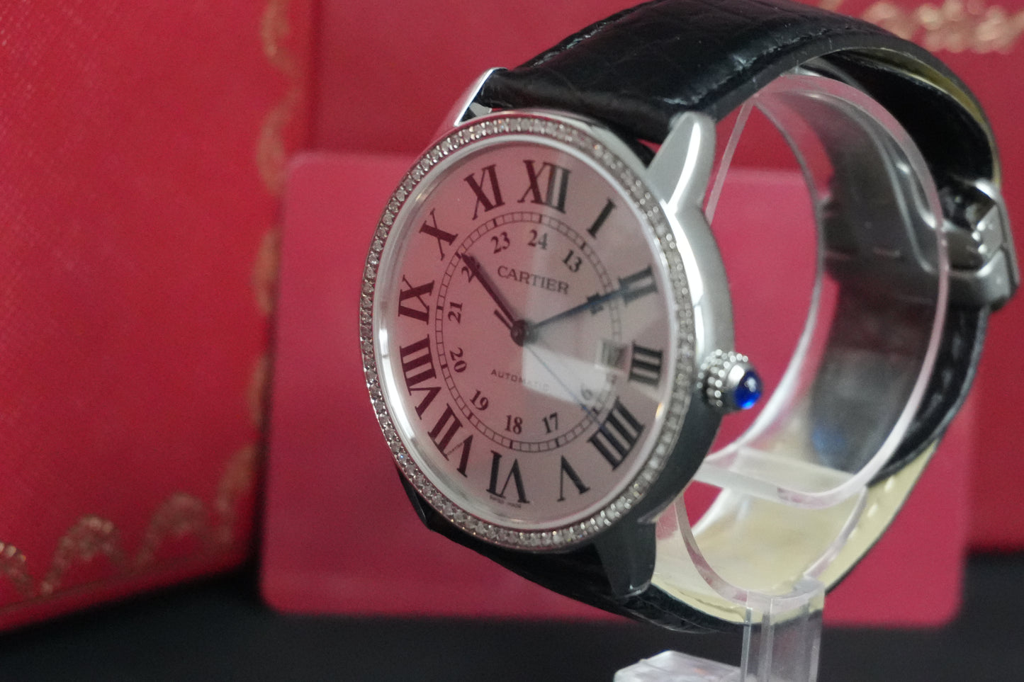 Cartier Ronde De Cartier Solo 42MM Silver Dial Leather Strap