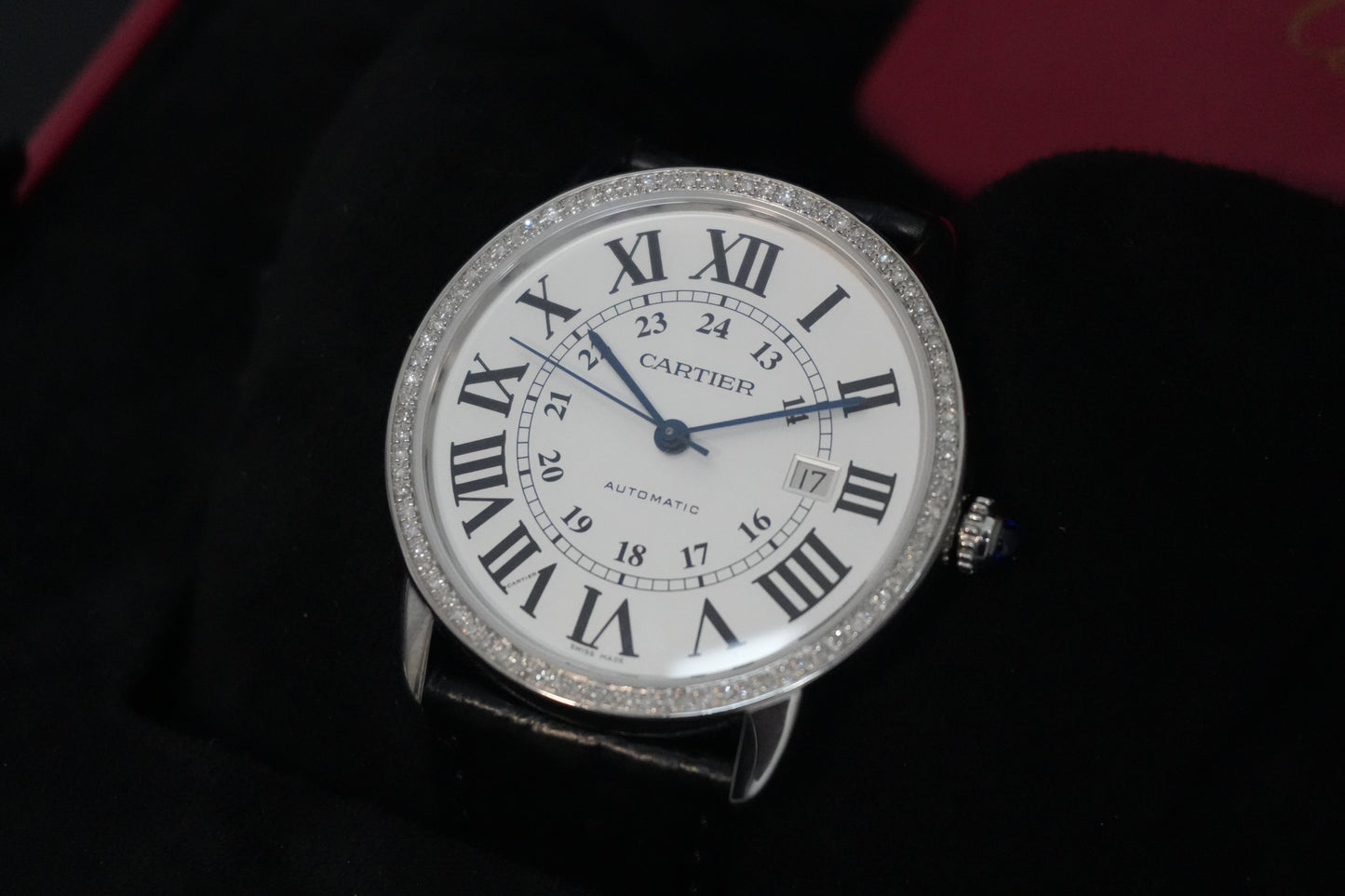 Cartier Ronde De Cartier Solo 42MM Silver Dial Leather Strap