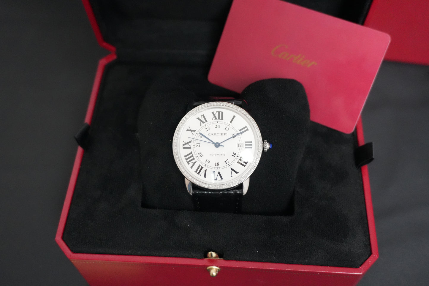 Cartier Ronde De Cartier Solo 42MM Silver Dial Leather Strap