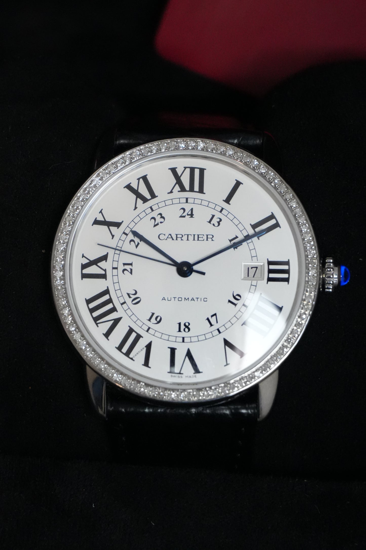 Cartier Ronde De Cartier Solo 42MM Silver Dial Leather Strap