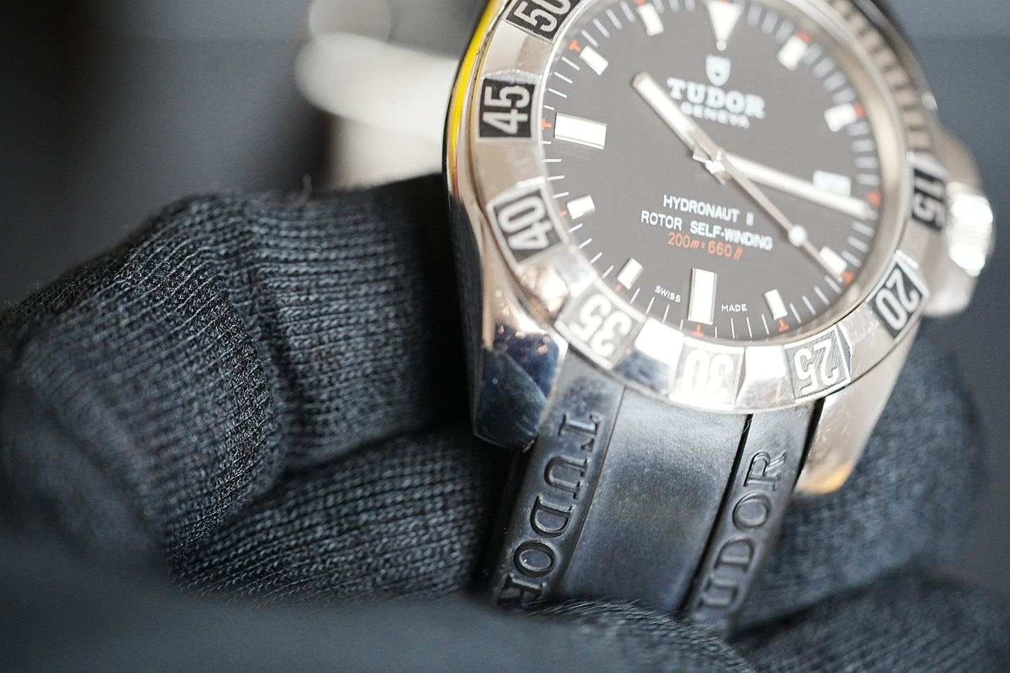 2008 Tudor Hydronaut II 41MM Black Dial Rubber Strap (20030)