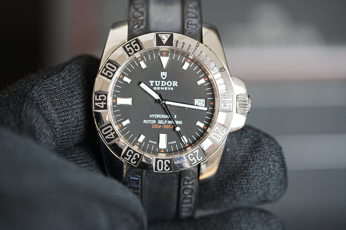 2008 Tudor Hydronaut II 41MM Black Dial Rubber Strap (20030)