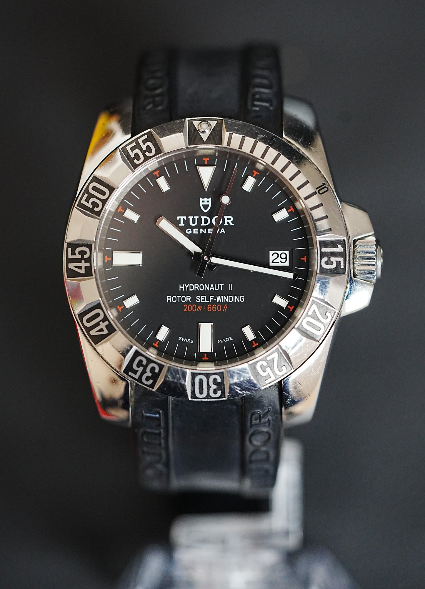 2008 Tudor Hydronaut II 41MM Black Dial Rubber Strap (20030)