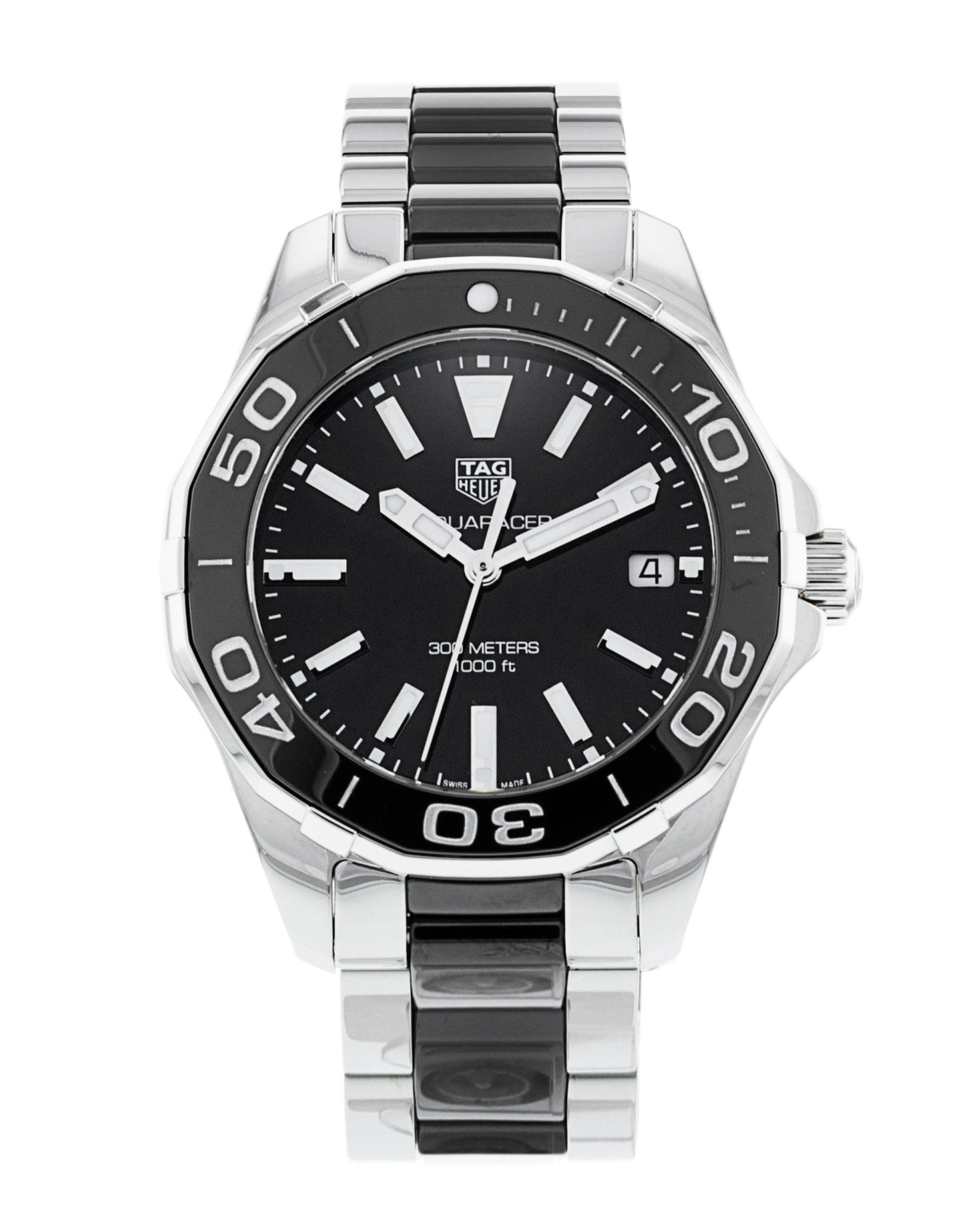 Tag Heuer Aquaracer Stainless Steel And Black Ceramic Ladies Watch