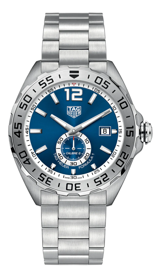 Tag Heuer Formula 1 Calibre 6 Automatic Blue Dial Silver Steel Strap Watch For Men Waz2014 Ba0842