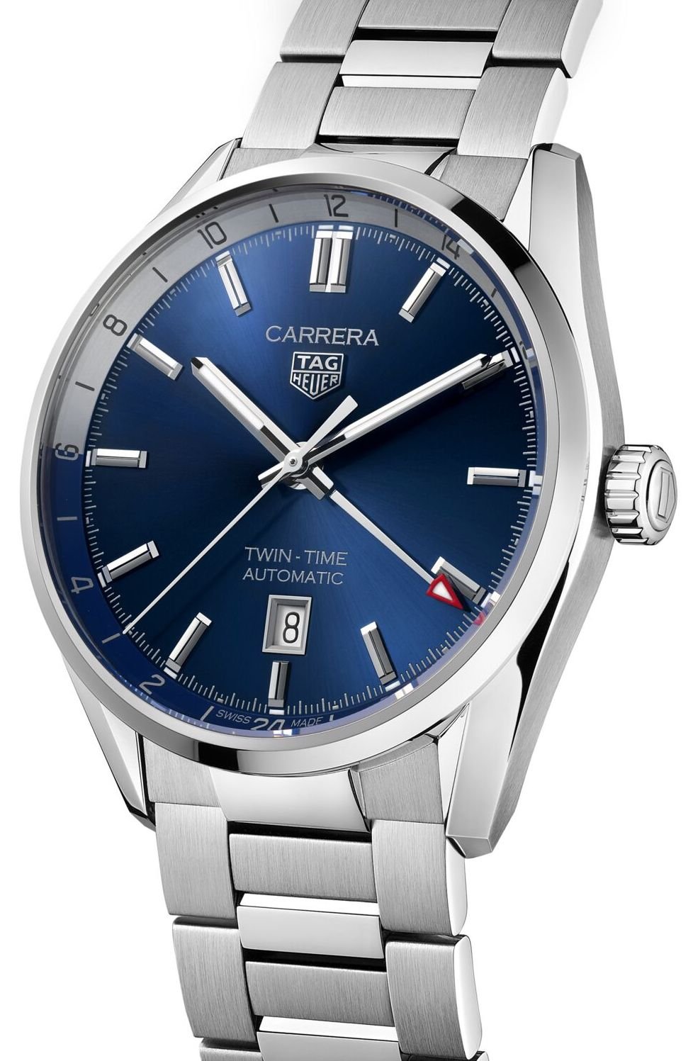 Tag Heuer Watch Carrera Calibre 7 Twin Time Automatic Mens Wbn201a Ba0640