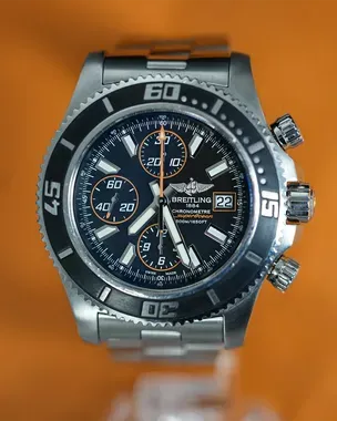 Breitling Superocean Chronograph II 44MM Black Dial Steel Bracelet (A13341)