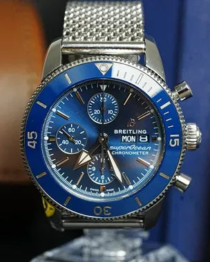 Breitling Superocean Heritage II Chronograph 44MM Blue Dial Steel Bracelet (A13313161C1A1)