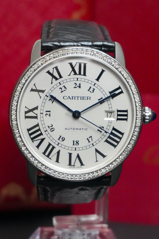 Cartier Ronde De Cartier Solo 42MM Silver Dial Leather Strap
